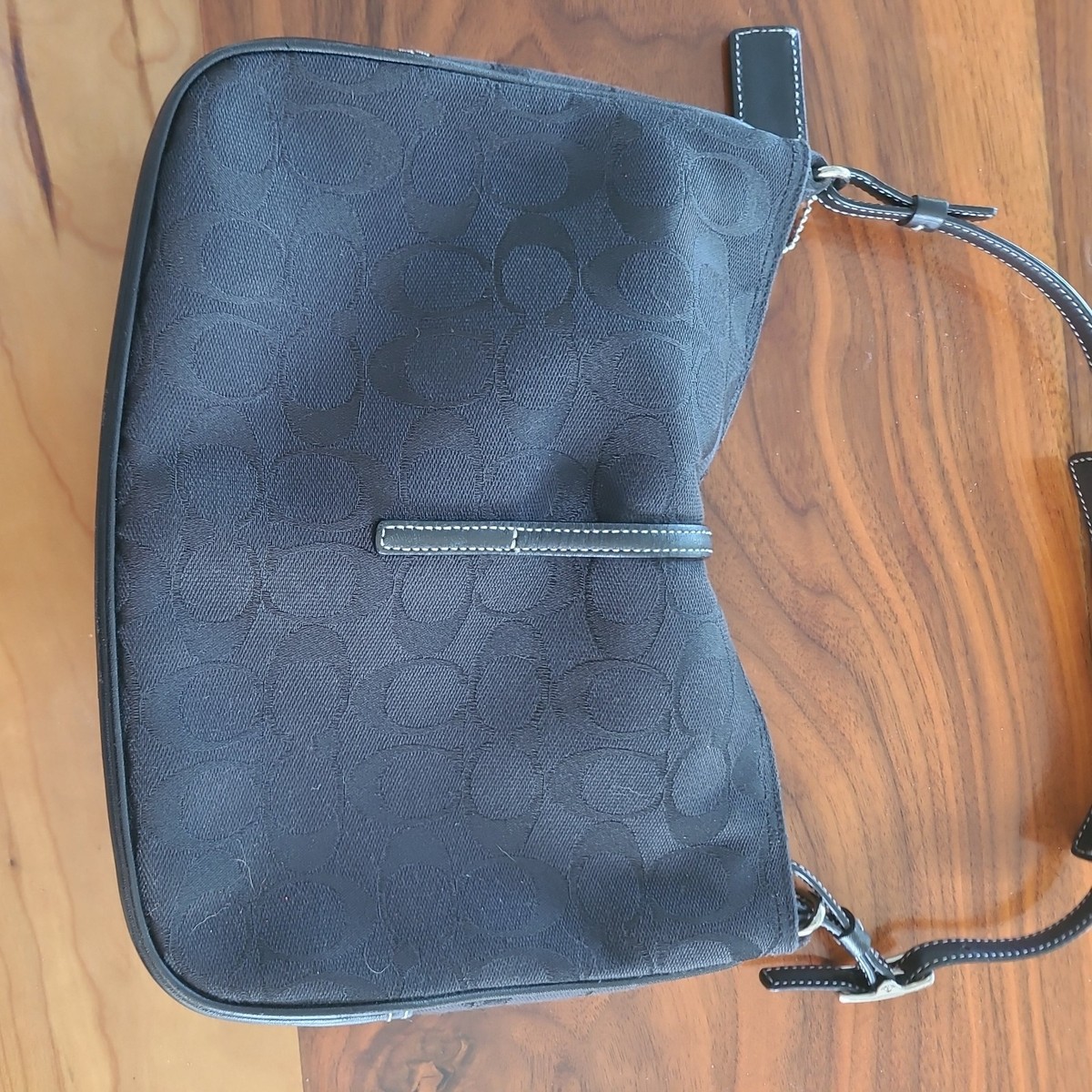 VTG Y2K Coach 6091 Hampton Black Signature Canvas Leather