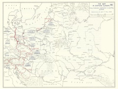 2. Weltkrieg. Ostfront. 16. April-7. Mai 1945. Letzter Russlandfeldzug 1959 Karte