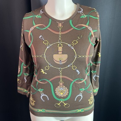 J.Mclaughlin Equestrian Horsebit Cowgirl Stretchy Catalina Cloth Shirt Medium