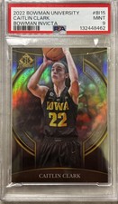 2022 Bowman University Caitlin Clark Bowman Invicta Refractor PSA 9