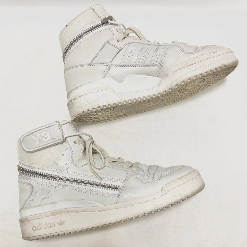 Y-3 Yohji Yamamoto Tenis Zapatos Forum Alto GY7909 Cuero Blanco Para Mujer US6 EN MUY BUENA CONDICIÓN Foto 4 de 4