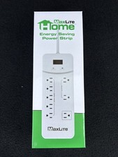 Maxlite Energy Saving Power Strip 8 Outlets 4ft White Indicator Lights