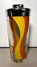 Vintage 1970's Mid-Century Modern Irvinware Glass Cocktail Shaker with Lid