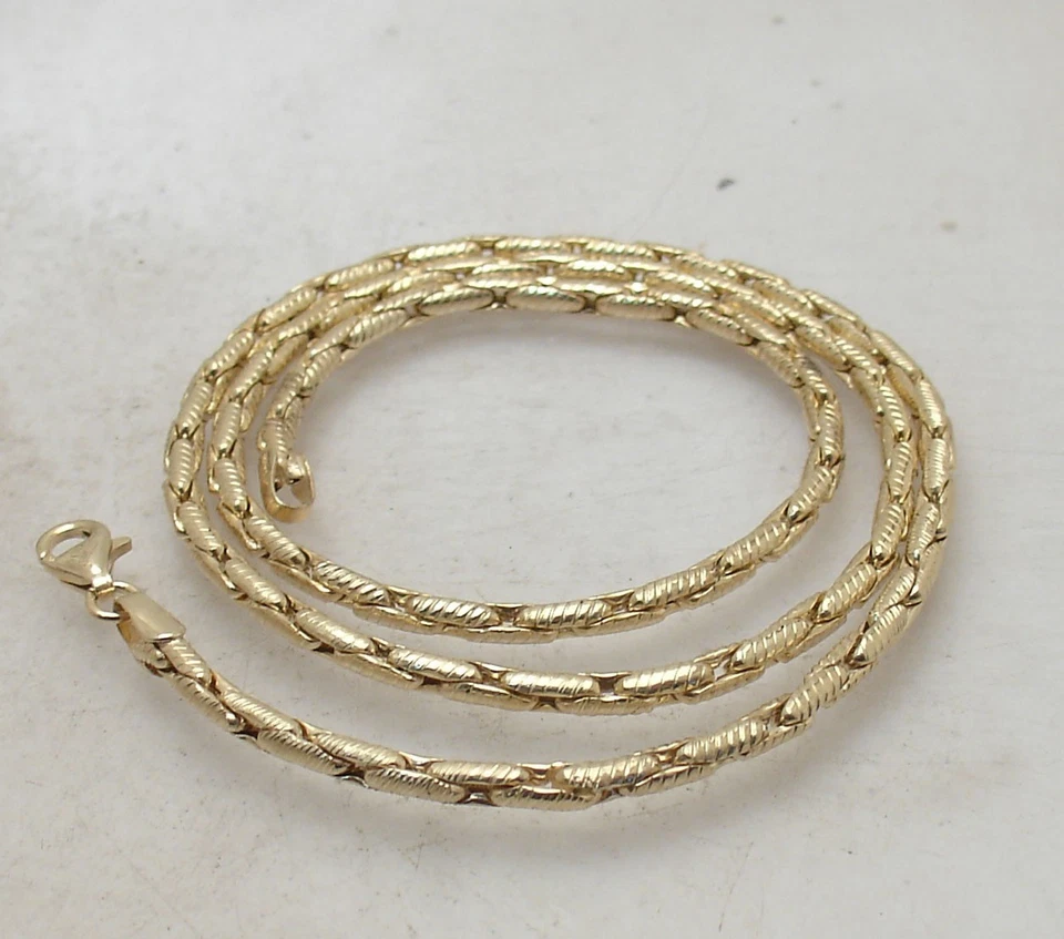 Collar de cadena de caja redonda alargada Technibond chapado en oro amarillo de 14K plateado Foto 4 de 4