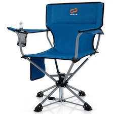 360° Swivel Hunting Chair w/ Mesh Cup Holder & Storage Pockets Cozy Backrest