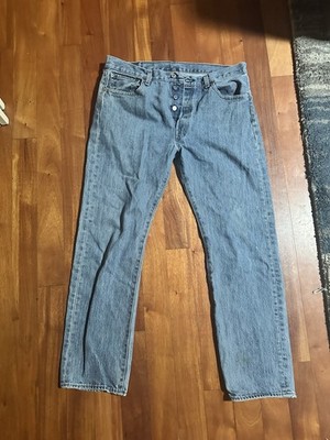 Levi's Men's Blue Denim Jeans Straight Leg Button Fly Cotton Classic Regular Fit