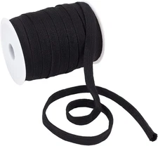 BENECREAT 25M/27.34Yards Black Flat Replacement Cotton Cords, 15Mm Wide Flat Dra