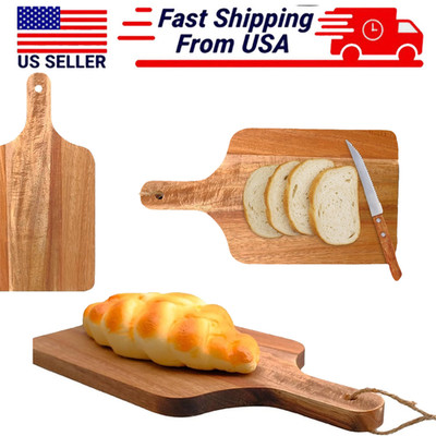 6PC Acacia Wood Cutting Board With Handle 6  x 13.8  Charcuterie For Meat Cheese