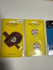 Sport APPLIQUES Baseball  Football IRON-ON and SEW ON Patches NIP  Lot of 3