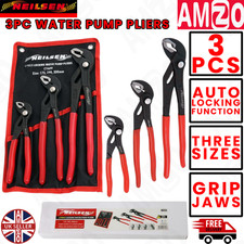Neilsen 3pc Plumbers Waterpump Pipe Wrench Pliers Grips Pump 175mm - 300mm
