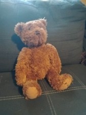 VGUC-15 2011 FAO Schwarz Brown Teddy Bear Plush Toys R Us FAO Button Clean