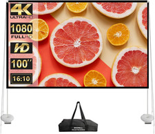 Outdoor Projector Screen with Stand 100 Inch: Portable Projection Screen 16:10 4