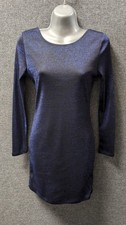 H&M Blue/Black Sparkle Bodycon Dress UK 10 EU 38 LN061 DD 06