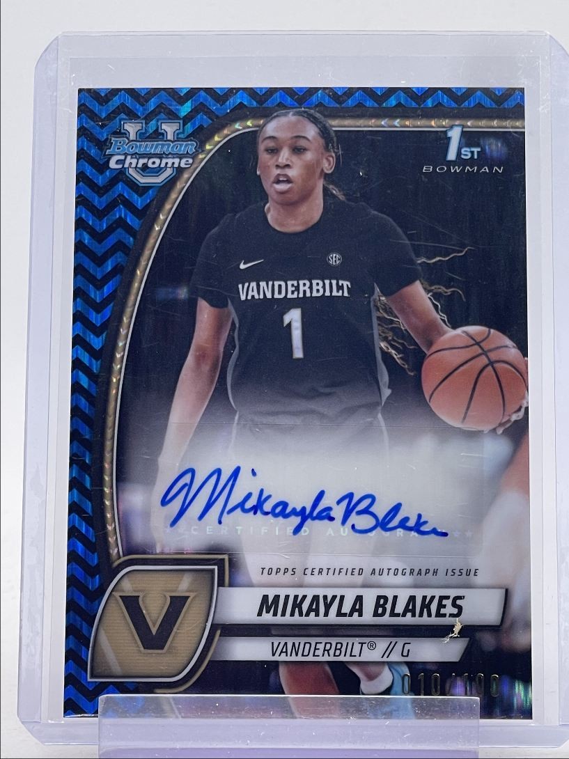 MIKAYLA BLAKES 2024-25 BOWMAN U CHROME 1ST BLACK BLUE STEALTH AUTO /100 Q4770