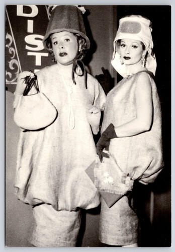 I Love Lucy Show Ethel & Lucy Get Paris Gowns Homemade Fashion Postcard UNP 4x6