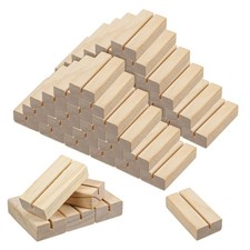 50 Pieces Wood Table Number Stands Wood Place Card Holders Picture Holder Acr...