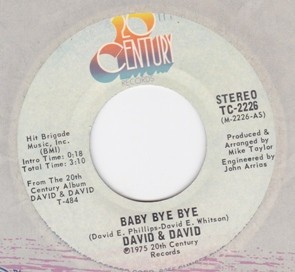 David  David - Baby Bye Bye / Jenalle - Used Vinyl Record 7 - G8100z