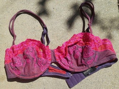 Escada, BH, Gr. 80B, pink rot transparent, Spitze, Bügel, verstellbare Träger