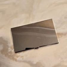 VTG 70s Scully & Scully New York Sterling Silver Plate Business Card Case GUC