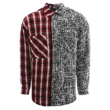 Faith Connexion 21FW EMW21227 444 Contrast Woven Panel Shirt 33038823