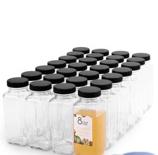 30-Pack 8 oz Clear Glass Bottles with Airtight Caps