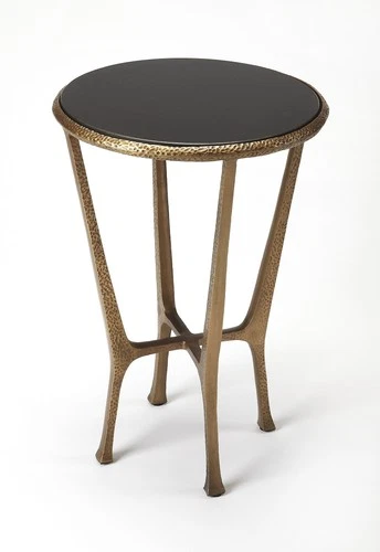 Flavio Side Table: Granite Top and Bronze Finish - Picture 1 of 4