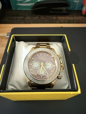 Invicta Elite Diamond 0.88 CTW Pink MOP Gold Watch 44mm  BRAND NEW