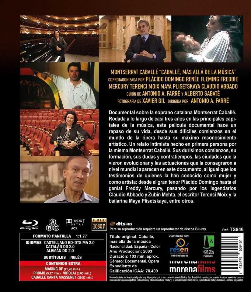Caballé, Más Allá De La Música BLU-RAY 2003 Caballé, Más Allá De La Música - Imagen 2 de 3