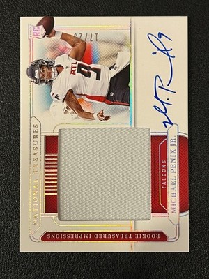 Michael Penix Jr 2024 National Treasures Rookie Auto Relic Impressions 17/25