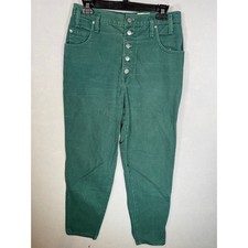 Vintage Sasson High Waisted Button Fly Green Mom Jeans 80s 90s Y2K Women's 14