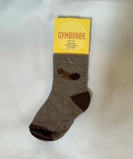 NWT Vtg Gymboree Outdoor Whimsy raccoon brown socks 12-18 m fit shoe 04 5