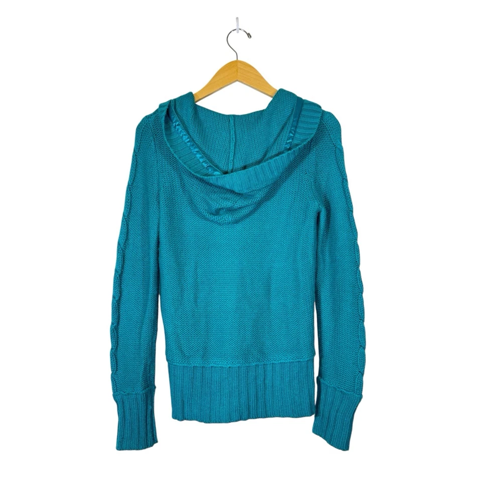 Y2K Delia’s Cable Knit Henley Sweater Sz S Teal Bella Swan Vampire Diaries Prep - Image 3 of 4