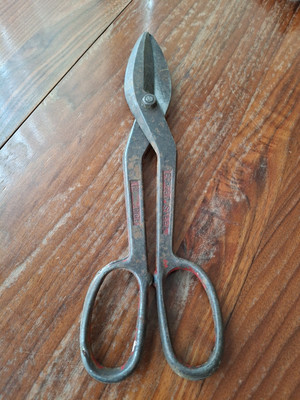 Forged Tin Snips 12'' Made in USA, Antique, Unbranded