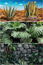 3 Pcs Reptile Background for Terrarium 40 Gallon, Bearded Dragon Tank Background