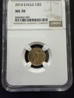 2014 NGC MS-70 American Eagle G$5 Five Dollars 1/10 OZ-T Gold Coin Uncirculated