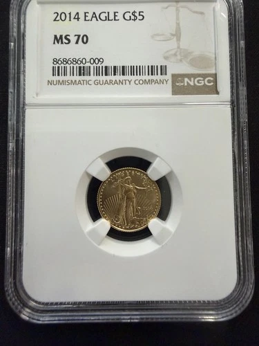 2014 NGC MS-70 American Eagle G$5 Five Dollars 1/10 OZ-T Gold Coin Uncirculated