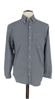 GAP Herren Hemd blau & weiß Gingham Karo Größe M Standard Fit 100% Baumwolle