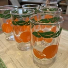 Lot Of 6 Vintage Anchor Hocking Orange Juice GLASSES 3. 5' Tall