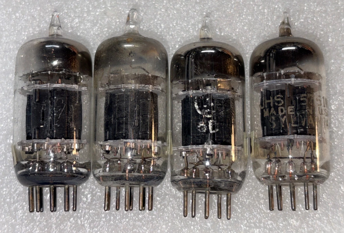 Lot De 3 Tubes électroniques SYLVANIA 5751 – Vintage Années 1960 – Tiges Cuivre
