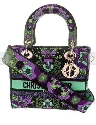 Authentic Dior DIOR INDIAN PURPLE Lady D-LITE Medium M0565OESK Bag