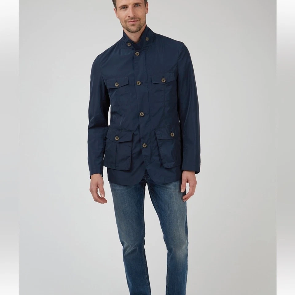 CHAQUETA DE CONDUCCIÓN SAFARI JEFFREY BANKS AZUL MARINO TALLA XL PREPARADA Foto 3 de 4