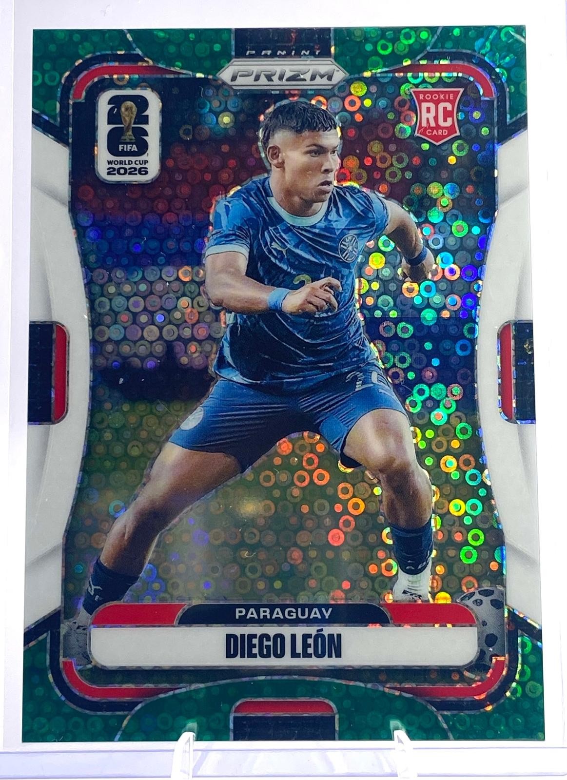 2026 Panini Prizm FIFA World Cup #351 Diego Leon Green & White Disco Prizm #/70