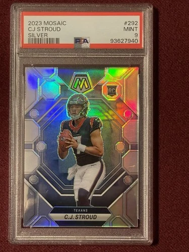 2023 Panini Mosaic C.J. Stroud Rookie Silver Mosaic RC #292 PSA 9