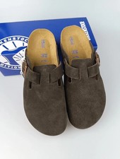 Birkenstock Boston Soft Footbed Mocha Suede Leather Clogs New