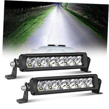 8 Inch Single Row LED Light Bar 2PCS 84W Spot Flood Combo Off Road 2PCS 8 Inch