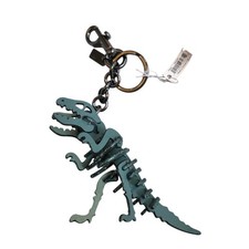 New Coach Rexy Bag Charm Keychain Marine Blue Leather W. Glitter Black Hardware