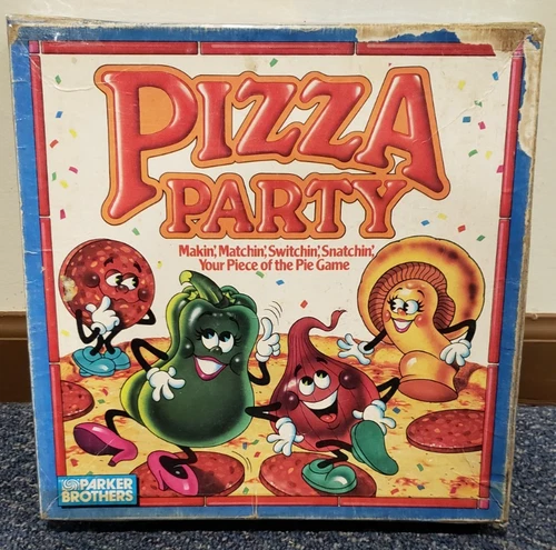 Vintage 1987 Parker Brothers Pizza Party Game 100% Complete Rough Box See Descri