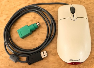  ️  MICROSOFT Wheel Mouse Optical USB and PS/2 PS2 Maus / X08- / VINTAGE RETRO