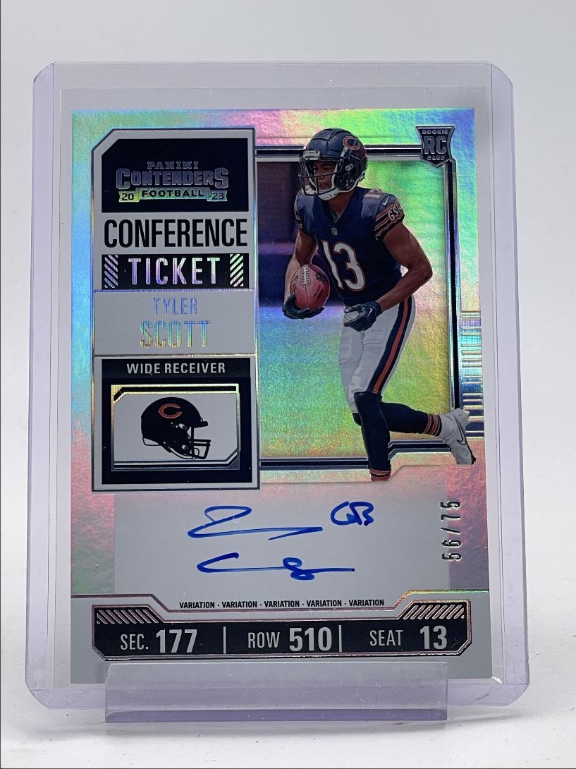 TYLER SCOTT 2023 CONTENDERS ROOKIE CONFERENCE TICKET VAR RC AUTO /75 Q1702