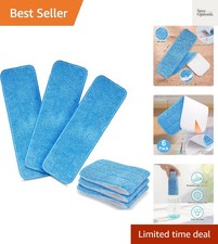 Reusable Microfiber Mop Pads, 6 Pack 18''x 6'' Mop Head Replacement, Wet/Dry ...